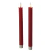 MARELIDA LED Stabkerzen Tafelkerzen Spitzkerzen Echtwachs Rustik Optik H 24,5cm Rot 2St