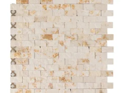 Marmormosaikmatte Sunny Beige Brick 32 cm x 32 cm