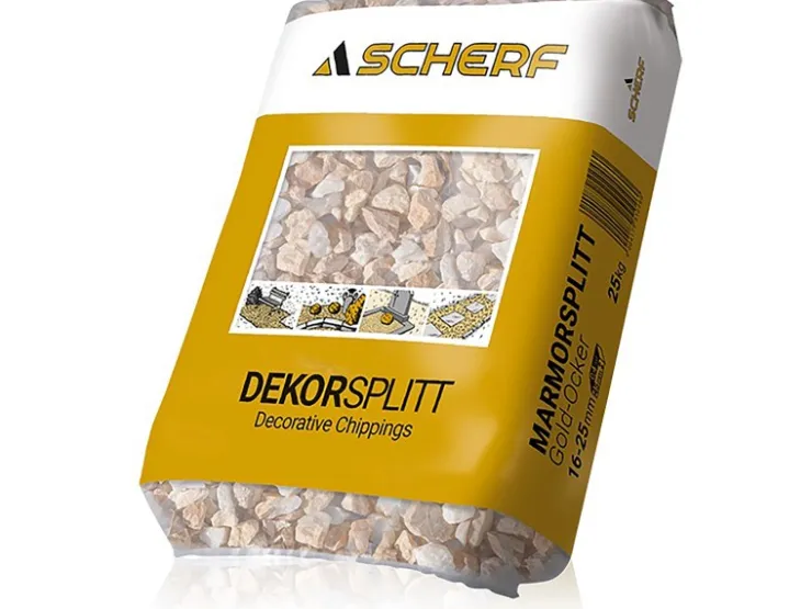 Scherf Marmorsplitt Gold-Ocker 16 - 25 mm 25 kg PE-Sack* Zimmerbrunnen