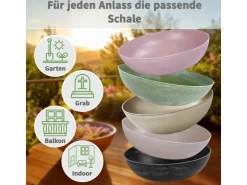 matches21 HOME&HOBBY Pflanzschale für Draussen in Alt-Rosa Marmoriert 20 x 7,5 cm* Vogeltränken