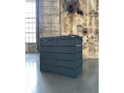MBOX24 Classic Mülltonnenbox für 4 Mülltonnen (240L) aus Verzinktem Stahl 4er Metall Mülltonnenverkleidung in Anthrazit Robust & Wetterfest* Aufbewahrung