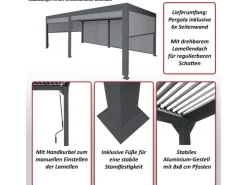 MCW Alu Pergola L41 mit 6x Seitenwand 3x6m* Insektenschutz