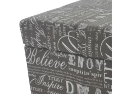 MCW Aufbewahrungs-Truhe Kriens Stoff/Textil 45x114x45cm Schriftzug