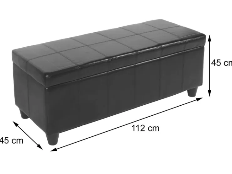 MCW Aufbewahrungs-Truhe Kriens Leder/Kunstleder 112x45x45cm