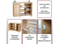 MCW Badezimmerschrank B18 2 Türen Bambus 87x99x33cm* Möbelserien