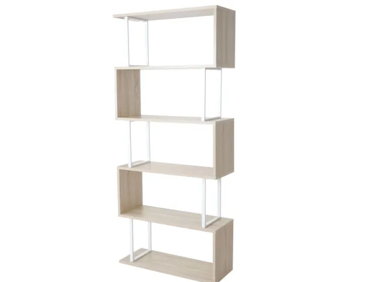 MCW Bücherregal A27 5 Ebenen -Optik Metall Weiß
