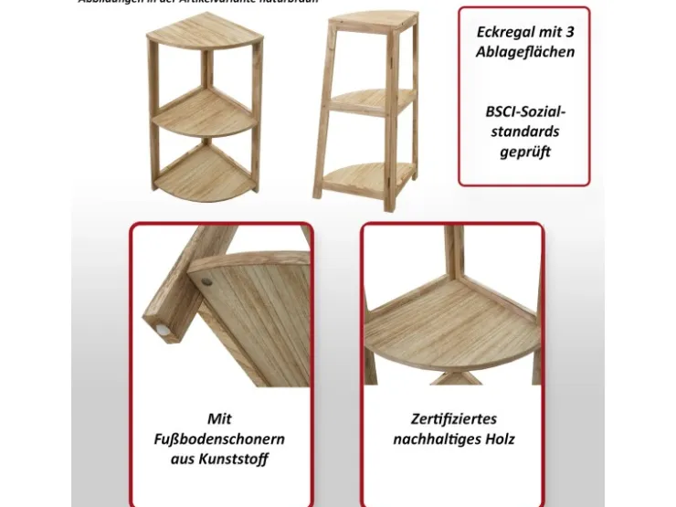 MCW Eckregal K44 Naturbraun* Holzregale