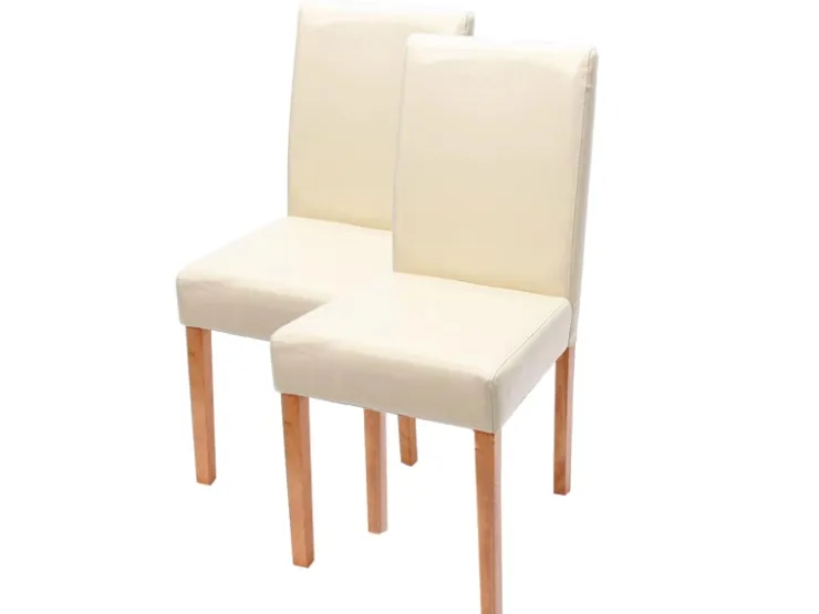MCW Esszimmerstuhl Littau 2er-Set Leder Helle Beine* Stühle