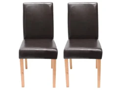 MCW Esszimmerstuhl Littau 2er-Set Leder Helle Beine* Stühle