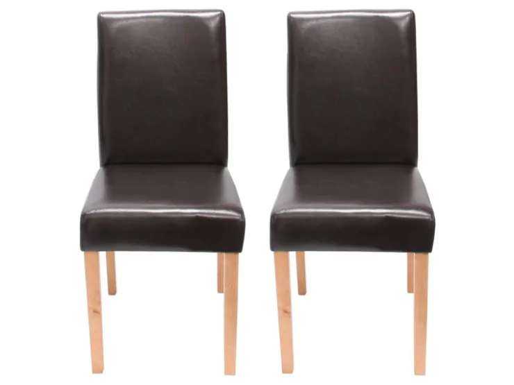 MCW Esszimmerstuhl Littau 2er-Set Leder Helle Beine* Stühle
