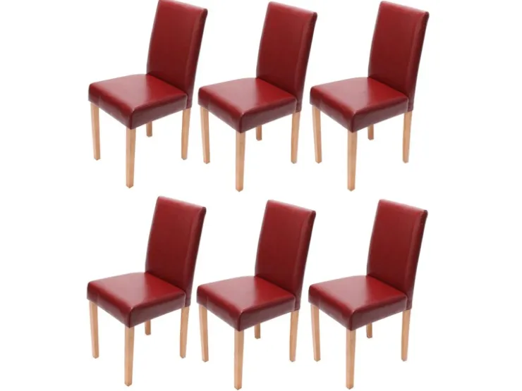 MCW Esszimmerstuhl Littau 6er-Set Leder Helle Beine* Stühle