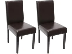 MCW Esszimmerstuhl Littau 2er-Set Leder Dunkle Beine