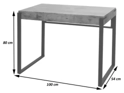 MCW Konsolentisch L53 Marmor-Optik Grau 80x100x54cm