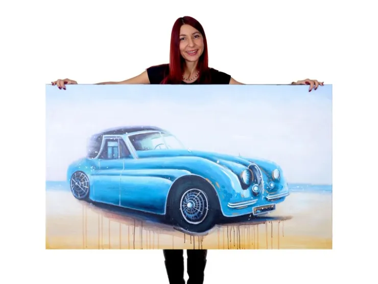 MCW Ölgemälde Oldtimer Handgemalt* Wanddekoration