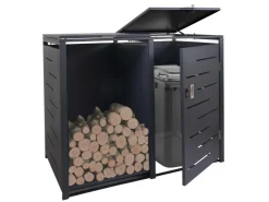MCW Mülltonnenverkleidung E83-B Anthrazit Stahl 117x132x82cm