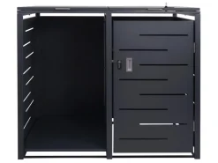 MCW Mülltonnenverkleidung E83-B Anthrazit Stahl 117x132x82cm