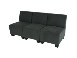 MCW Modular 3-Sitzer Sofa Couch Moncalieri -Grau ohne Armlehnen
