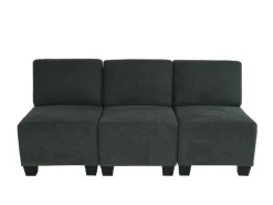 MCW Modular 3-Sitzer Sofa Couch Moncalieri -Grau ohne Armlehnen