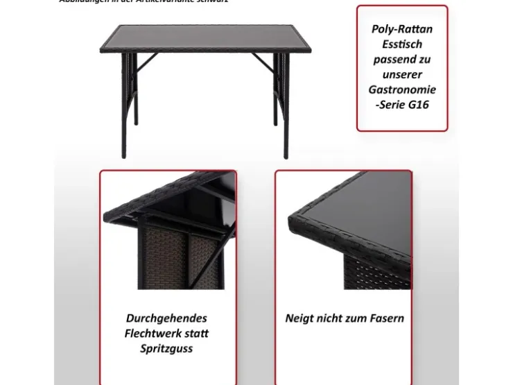 MCW Poly-Rattan Esstisch G16* Möbelserien