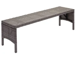 MCW Poly-Rattan Sitzbank G16 Kissen Dunkel