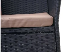 MCW Poly-Rattan Sitzbank mit Tisch E24 Kissen Creme* Sitzbänke|Kissenbezüge