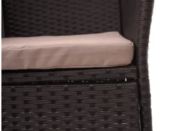 MCW Poly-Rattan Sitzbank mit Tisch E24 Kissen Creme* Kissen