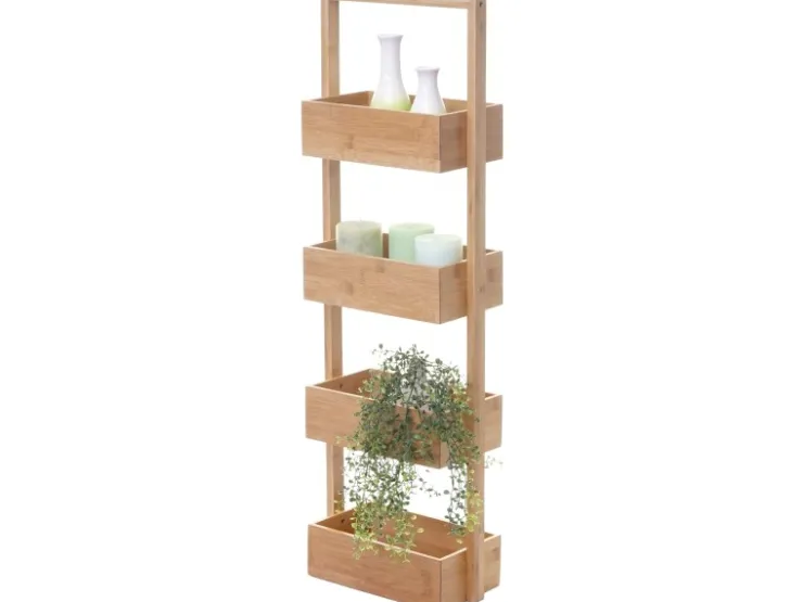 MCW Regal B78 4 Körbe Bambus* Holzregale