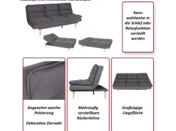 MCW Schlafsofa M79 Stoff/Textil Blau-Grau* Sofas