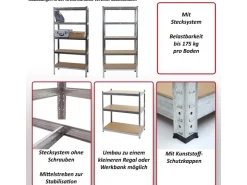 MCW Schwerlastregal E33 Schwarz 200x120x60cm* Schwerlastregal