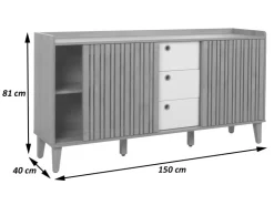 MCW Sideboard M48 Schubladen Weiß