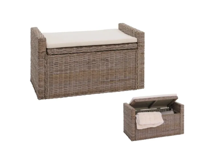 MCW Sitzbank Genua Rattan Staufach