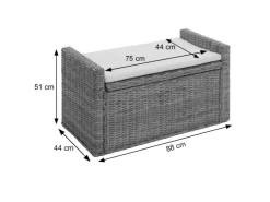 MCW Sitzbank Genua Rattan Staufach