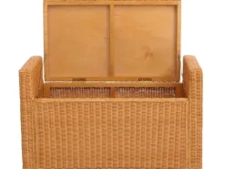MCW Sitzbank Genua Rattan Staufach Honigfarben* Kissen