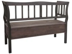 MCW Sitzbank H207 Staufach Shabby-Look Grau-Braun Shabby