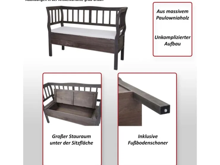 MCW Sitzbank H207 Staufach Shabby-Look Shabby
