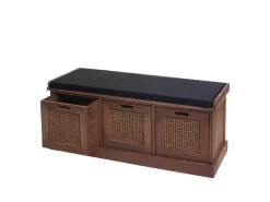 MCW Sitzbank J49 Aufbewahrungsboxen 47x110x40cm Polster Schwarz
