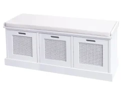 MCW Sitzbank J49 Aufbewahrungsboxen 47x110x40cm Polster Creme-* Sitzbänke