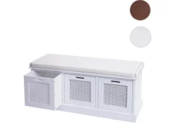 MCW Sitzbank J49 Aufbewahrungsboxen 47x110x40cm Polster Creme-* Sitzbänke