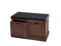 MCW Sitzbank J49 Aufbewahrungsboxen 47x75x40cm Polster Schwarz* Sitzbänke