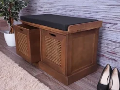 MCW Sitzbank J49 Aufbewahrungsboxen 47x75x40cm Polster Schwarz* Sitzbänke