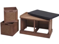 MCW Sitzbank J49 Aufbewahrungsboxen 47x75x40cm Polster Schwarz* Sitzbänke