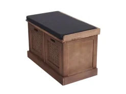 MCW Sitzbank J49 Aufbewahrungsboxen 47x75x40cm Polster Schwarz* Sitzbänke