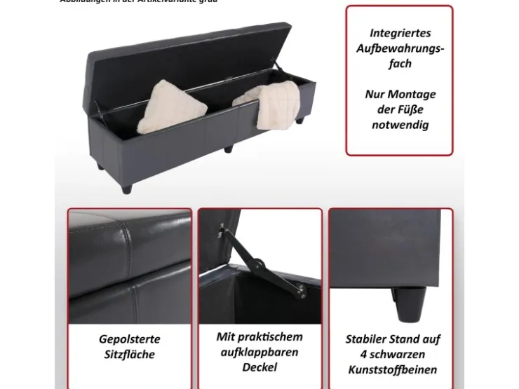 MCW Sitzbank mit Aufbewahrung Arezzo XXL* Aufbewahrung