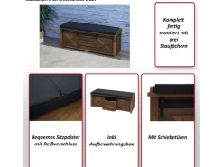 MCW Sitzbank mit Staufächern H53 Braun* Kissenbezüge|Sitzbänke