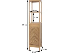 MCW Teak-Hochschrank M74 1 Tür 4 Fächer