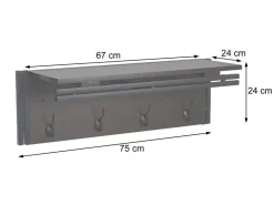 MCW Wandgarderobe A27 4 Haken 3D-Struktur* Garderoben