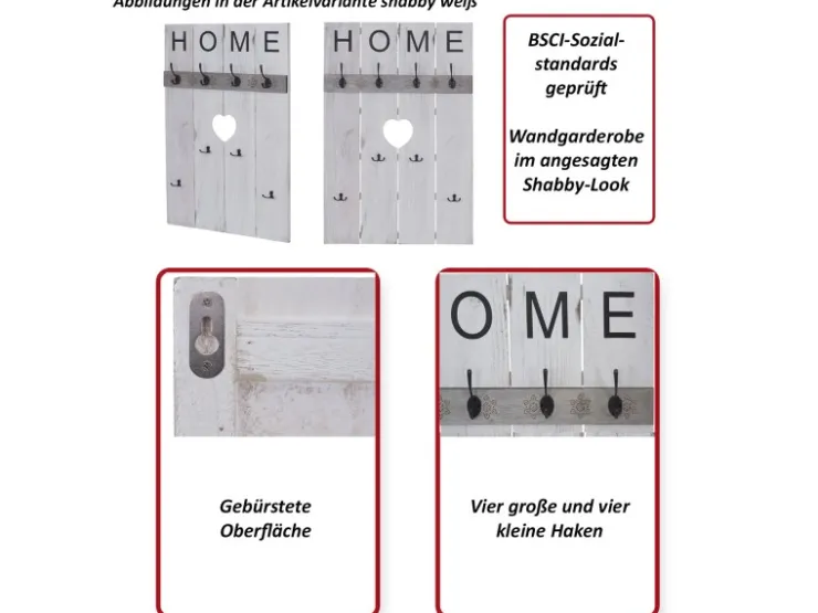 MCW Wandgarderobe C89 Home Shabby-Look Shabby