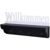 MCW Wandgarderobe D41 Willkommen 4 Haken Schwarz/weiß* Garderoben