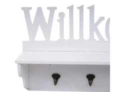 MCW Wandgarderobe D41 Willkommen 4 Haken Weiß* Garderoben
