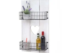MCW Wandregal D42 Massivholz 70x40x10cm Weiß Shabby* Schweberegale
